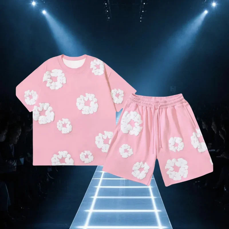 Amerikanische Mode Street Trend Marke Kapok Druck 3 dT-shirt Set Komfortable Atmungsaktive Motorrad Schnell Trocknend 2025, Neue Modus.