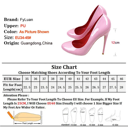 Brand Women Single Shoes 10CM 12CM Super High Heels Fashion Round Toe Stilettos Spring Autumn Female Daily Work Pumps Plus Size.
