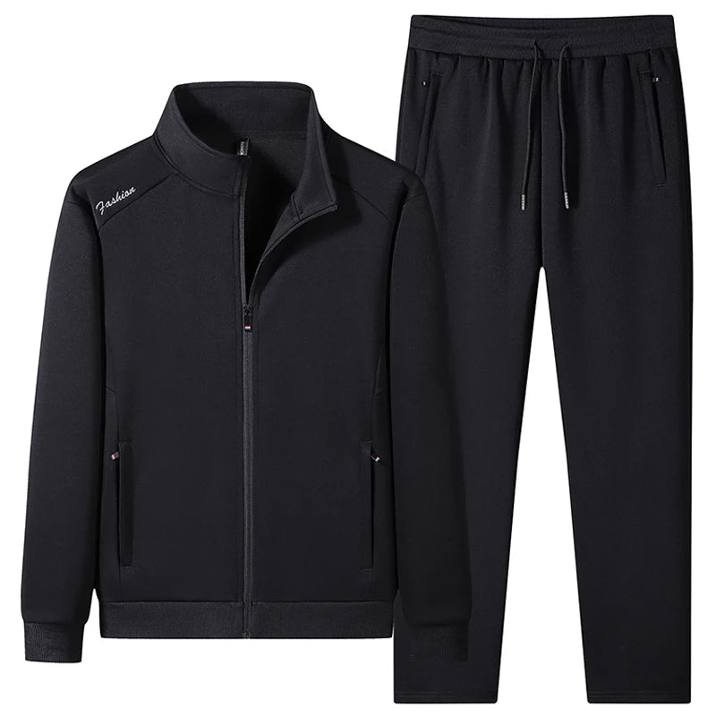 Plus Size 6XL 7XL Men's Sportswear Casual Cotton Tracksuits Men Sets Outwear Jacket+Sweatpant Joggers Running Winter Sports Suit.