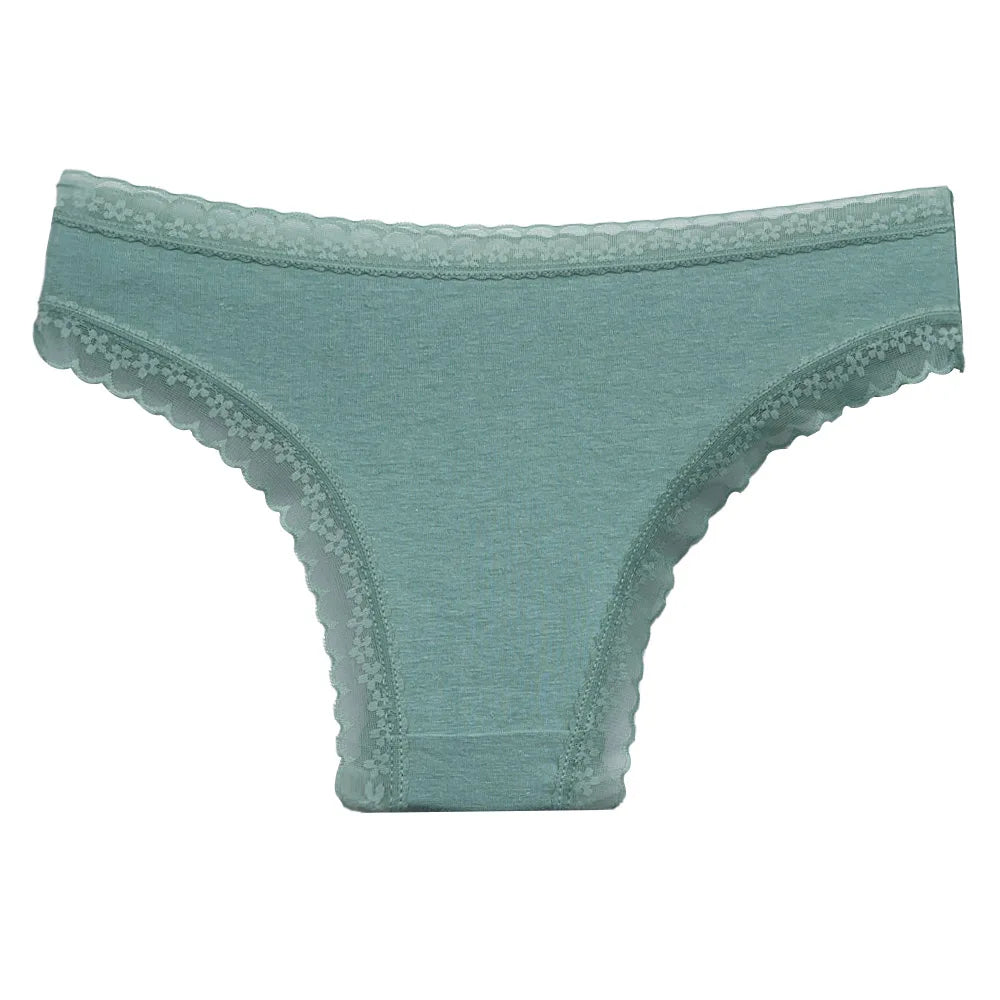 5 Pcs/Set Women Cotton Panties Sexy Lace Lingerie Low Waist Underwear Girls Briefs M-XL Underpant.