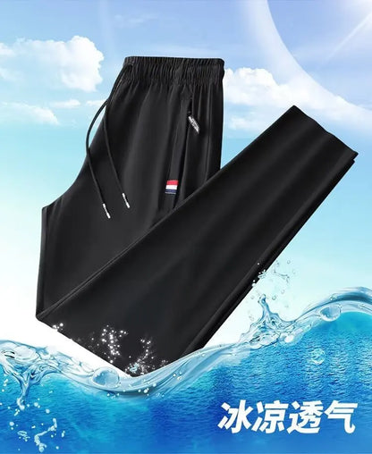 Men's Quick Dry Loose Fit Breathable Summer Lightweight Casual Pants Korean Style Elastic Sweatpants For Men.