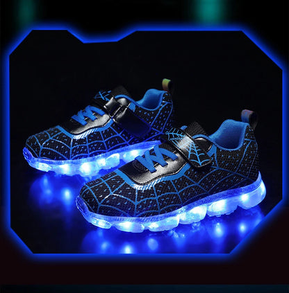 YUNICUS Breathable Sports Children'S Shoes Boys Leisure Sports Led Marquee Light Shoes Sneakers Boys Usb Charging Light Shoes.