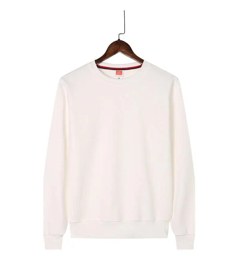 Men's Casual Pullover Custom Printed Embroidery Company Logo Clothing Fashion Winter Warm Sweater Solid Color Sweatshirt 4xl