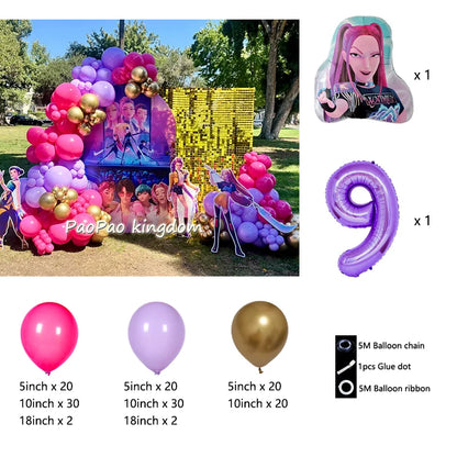 Kpop Dämonenjäger Themen Mädchen Geburtstag Luftballons Dekoration Anzahl Ballon Partyzubehör Babyparty Film Halloween Ballon.