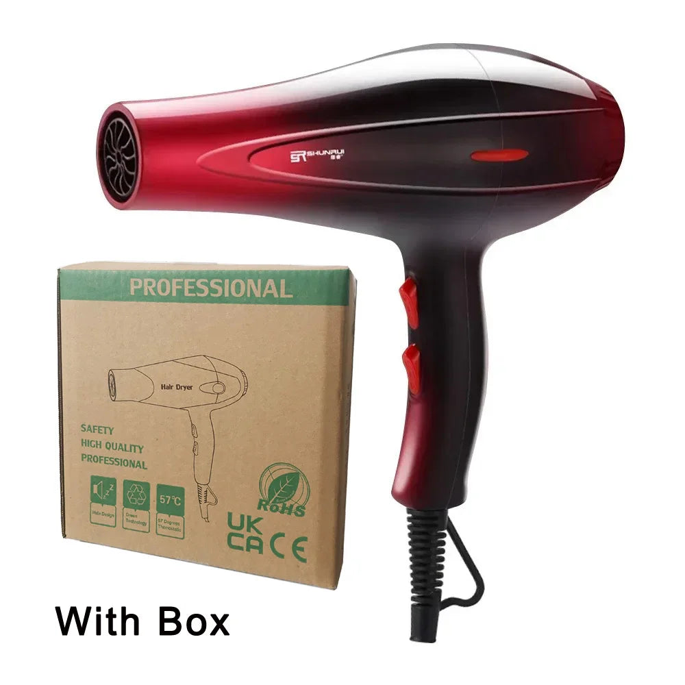 High-Power Ionic Hair Dryer Fast Heating and Hot/Cold 9 Gears Adjustment Home Professional Hairdryer Blow Dryer with Accessories
