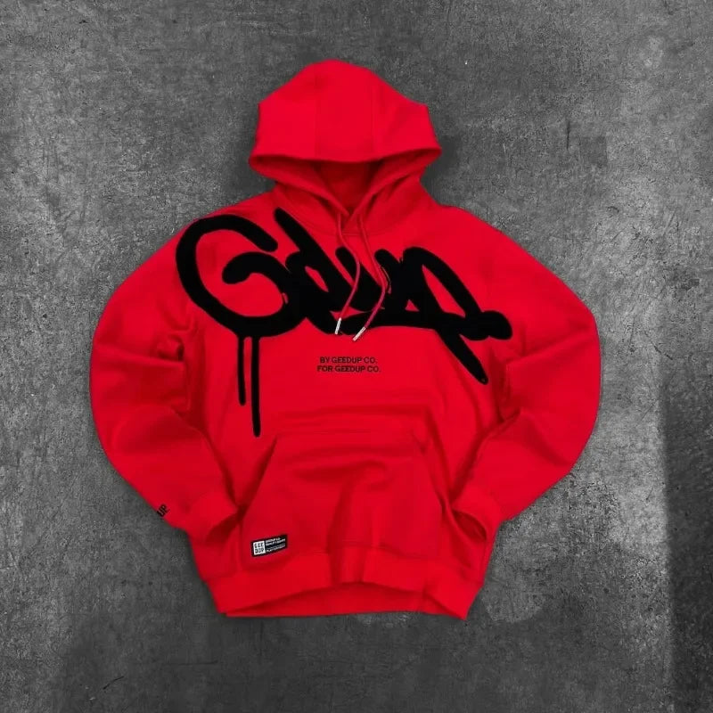 GEEDUP Hoodies Y2K ClothesFashion Vintage Letter  Harajuku Gothic Hip Hop Graphic Oversized Hoodies Sweatshirts Casual Jacket.