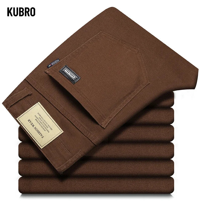 Fashion Loose Straight Business Casual Stretch Denim Pants Male Brand Trousers 3 Colors Plus Size Mens Clothing Slim Jeans 28-44.