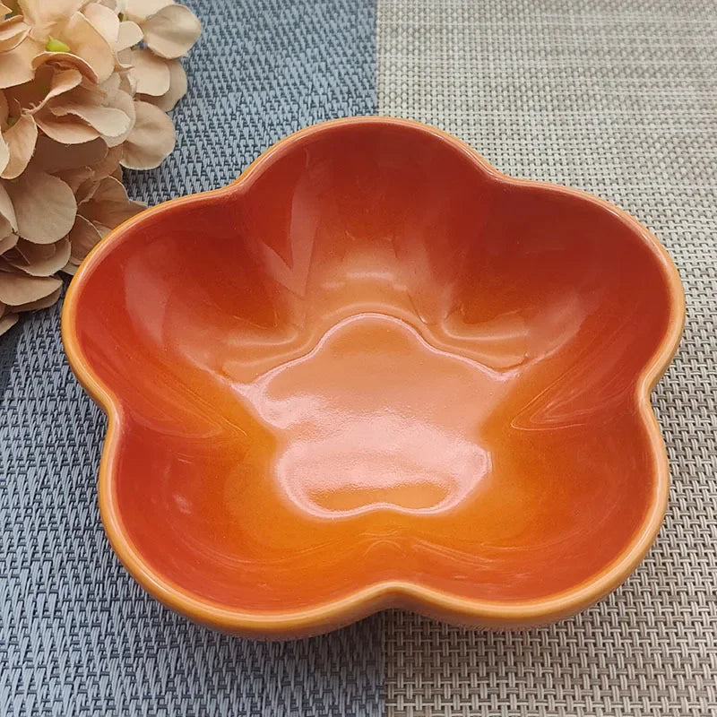 5'' Elevated Flower Design Ceramic Cat Bowl, Pet Food Dish, Small Dish Dip Dish, Deep Feeders, for Home Kitchen Supplies Gift.