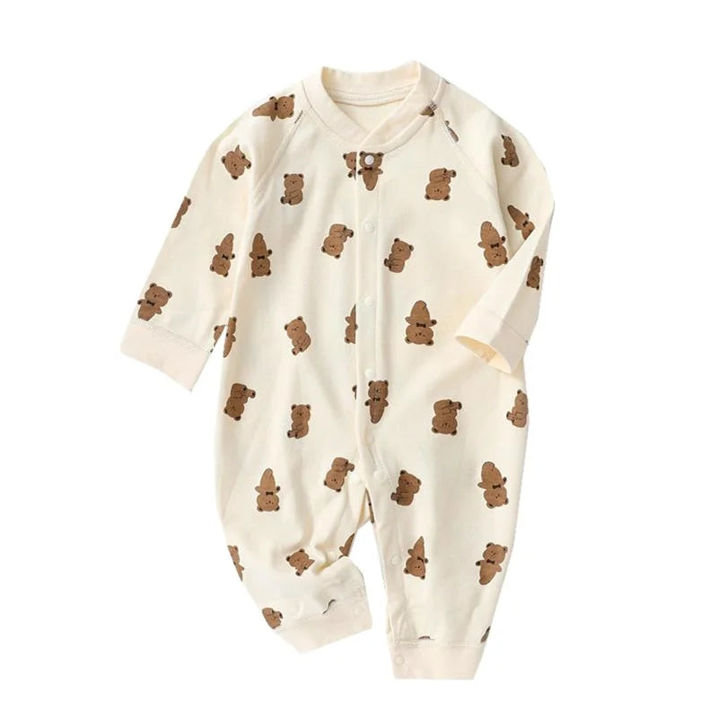 Baby Herbst Kleidung Cartoon Bär Gedruckt Strampler für Jungen Mädchen Neugeborenen Einteiliges Kleidung Baumwolle Kleinkind Body Infant Kostüm.