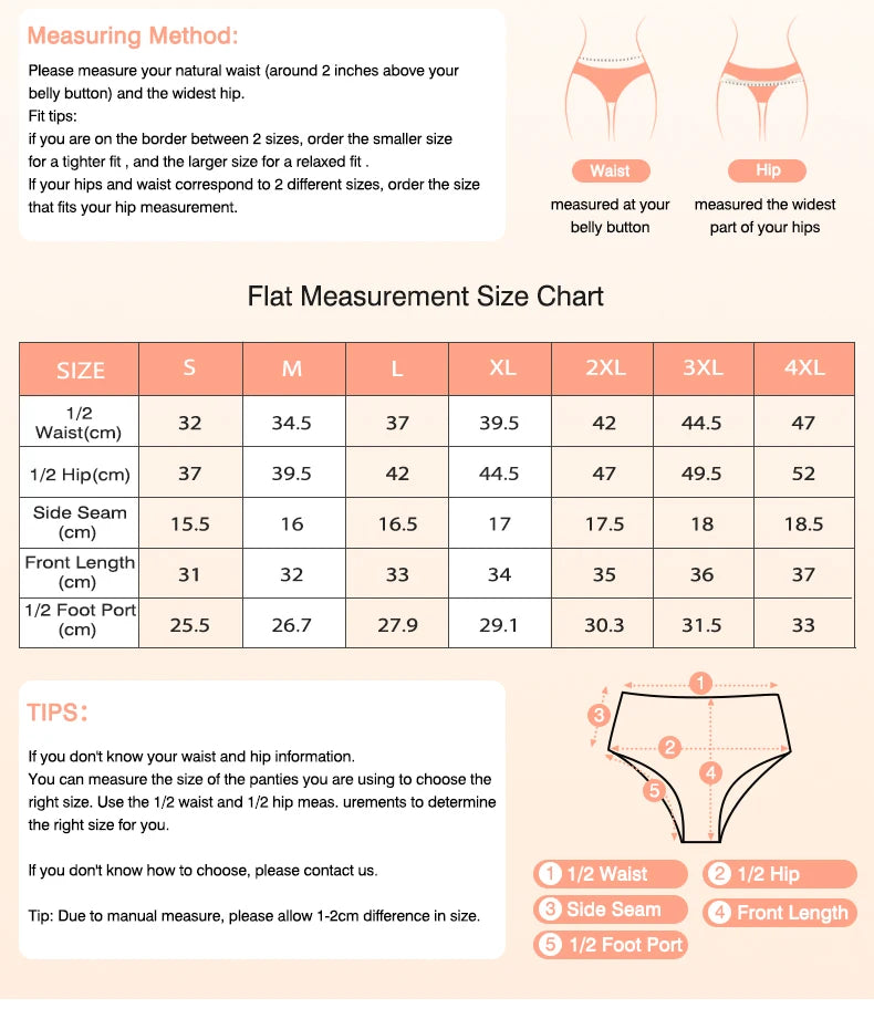 Menstruation Panties High Waist Abundant Flow Menstrual Panties Woman Absorbent Period Underwear Incontinence Briefs Ladies.