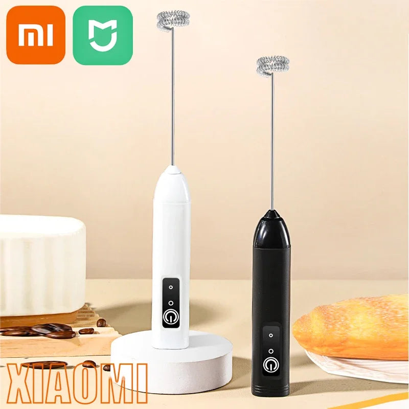 Xiaomi Cordless Electric Milk Frother Hand Mixer Whisk, USB 3 Speeds Handheld Milk Foamer for Coffee Cappuccino Mini Blender.