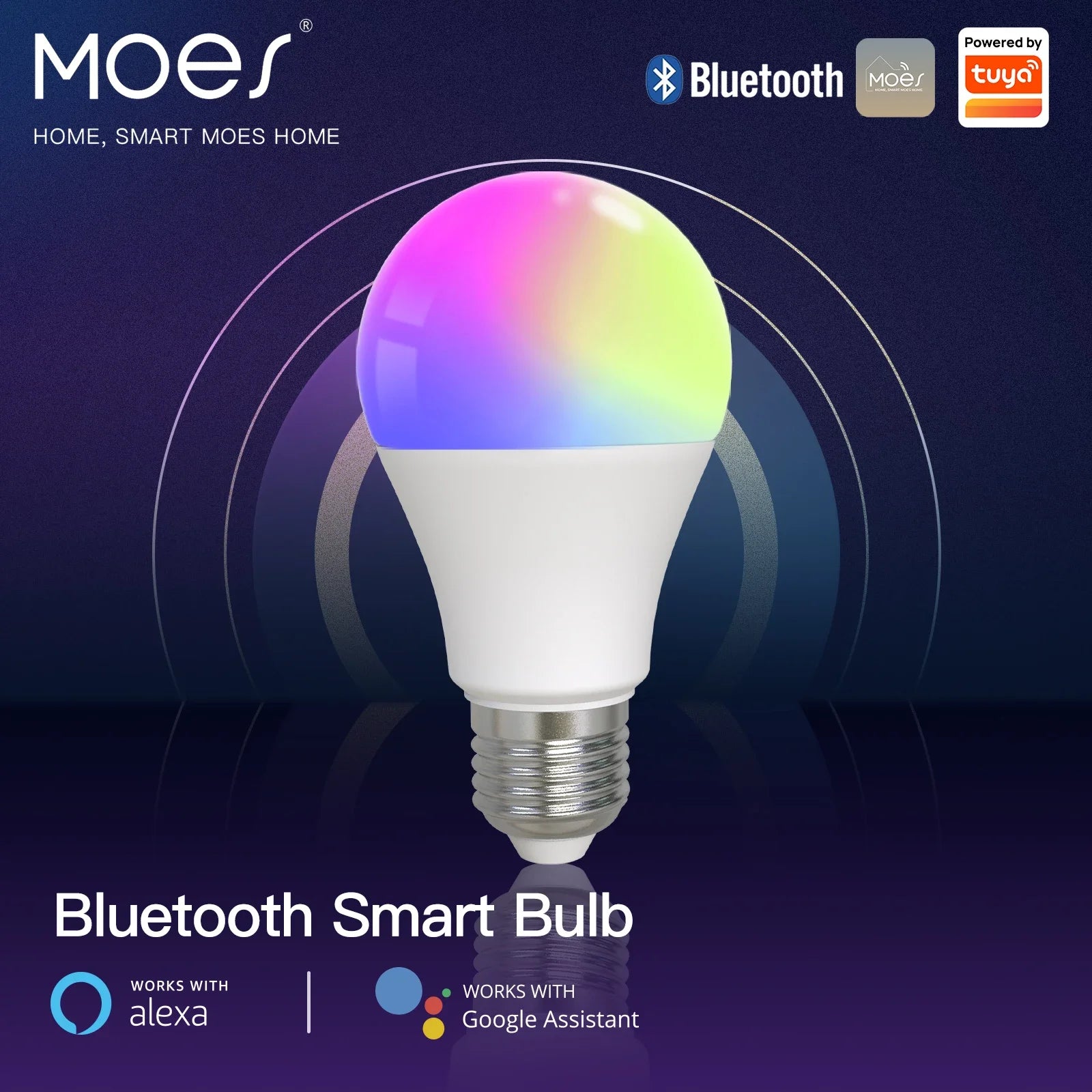 MOES Smart Bluetooth Led-lampe Dimmbare Licht lampe 9W E27 TUYA Lampen Party Licht Farbe Einstellbare Dimmer Alexa google stimme.
