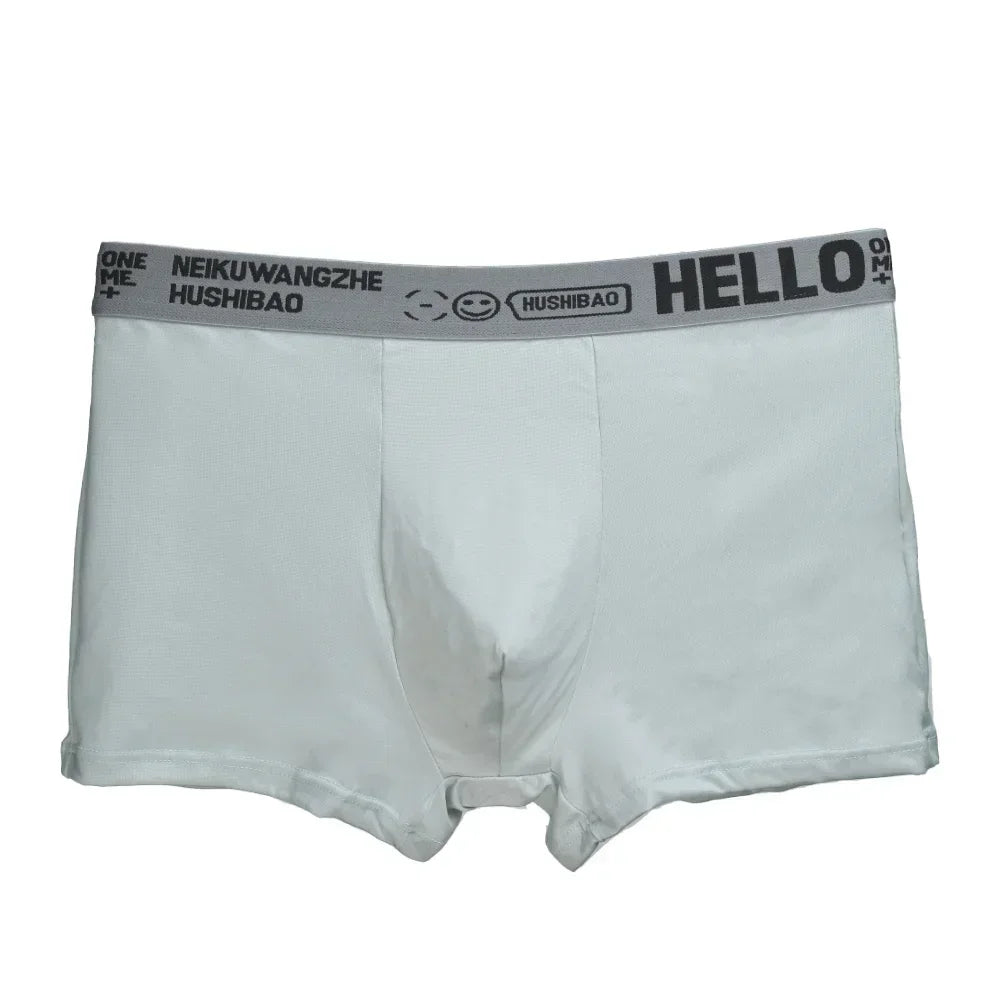 4Pcs männer Boxer Unterwäsche Mann Mid-taille Unterhose Einfarbig Antibakterielle Höschen Plus Größe Shorts Homme U konvexen Dessous