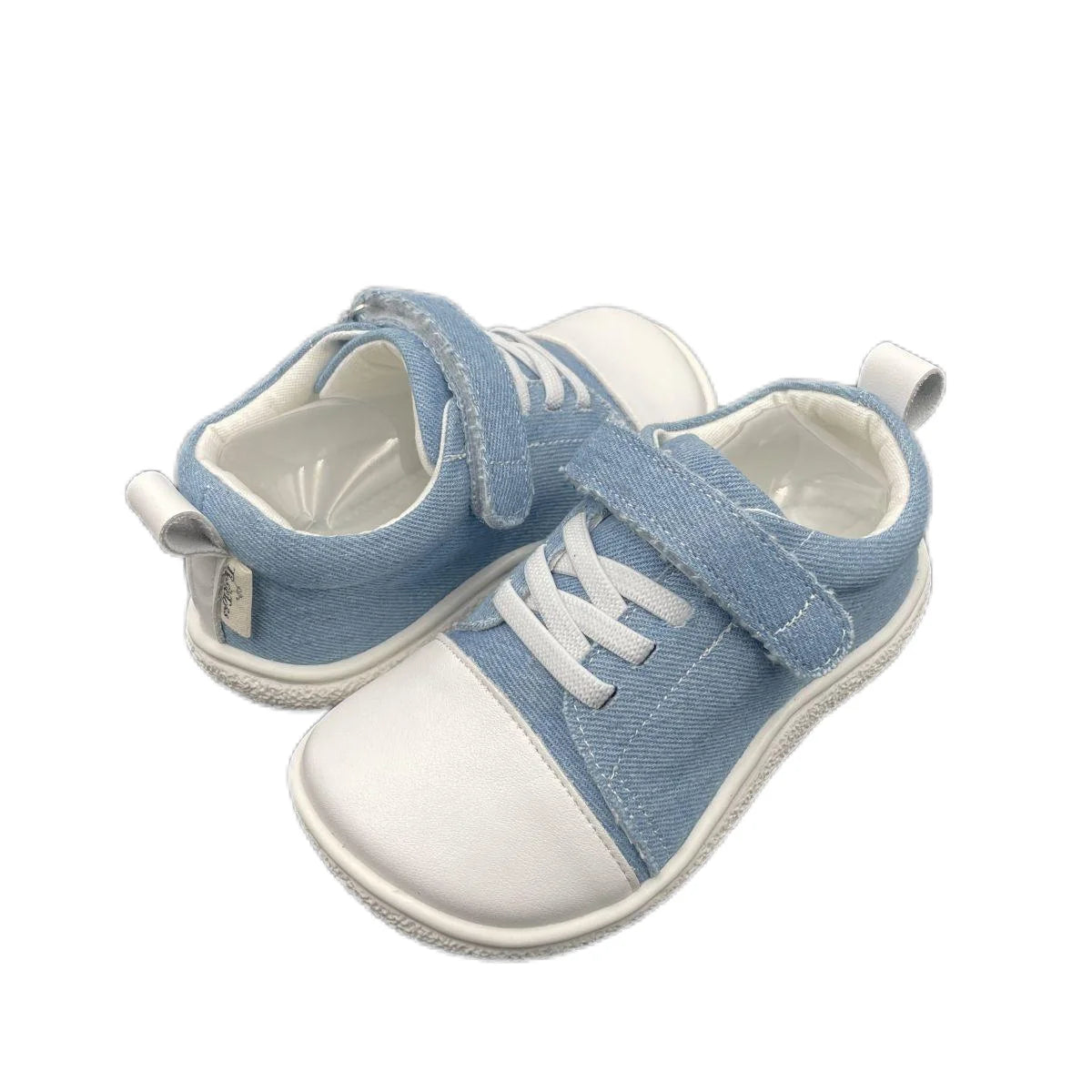 Tipsietoes New 2025 Genuine Leather Shoe For Girls And Boys Kids Barefoot Sneaker Light Weight Minimalist Elastic Double Strape.