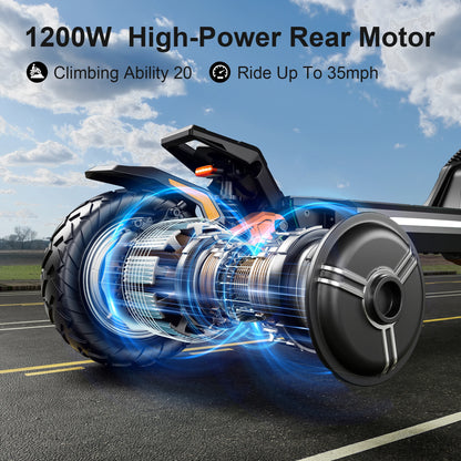 DECE DES20 Adult Electric Scooter 1200W*2 52V18Ah Battery City Commuter E-Scooter 10 Inch Off-Road Pneumatic Tire EScoote.