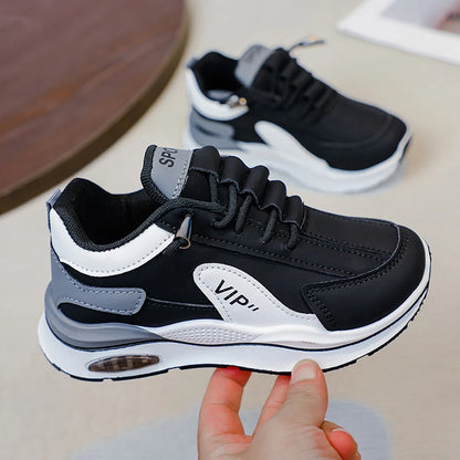 Teenager Kid's Sneakers For Autumn PU Leather Waterproof Children's Sport Shoes Trend Fashion Outdoor Running Shoes For Boys