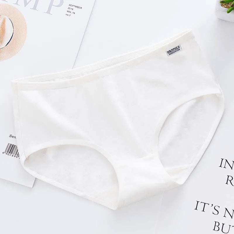 7Pcs Panties for Women Cotton Underwear Plus Size Sexy Briefs Girls Breathable Soft Lingerie Female Cute Solid Color Underpants.