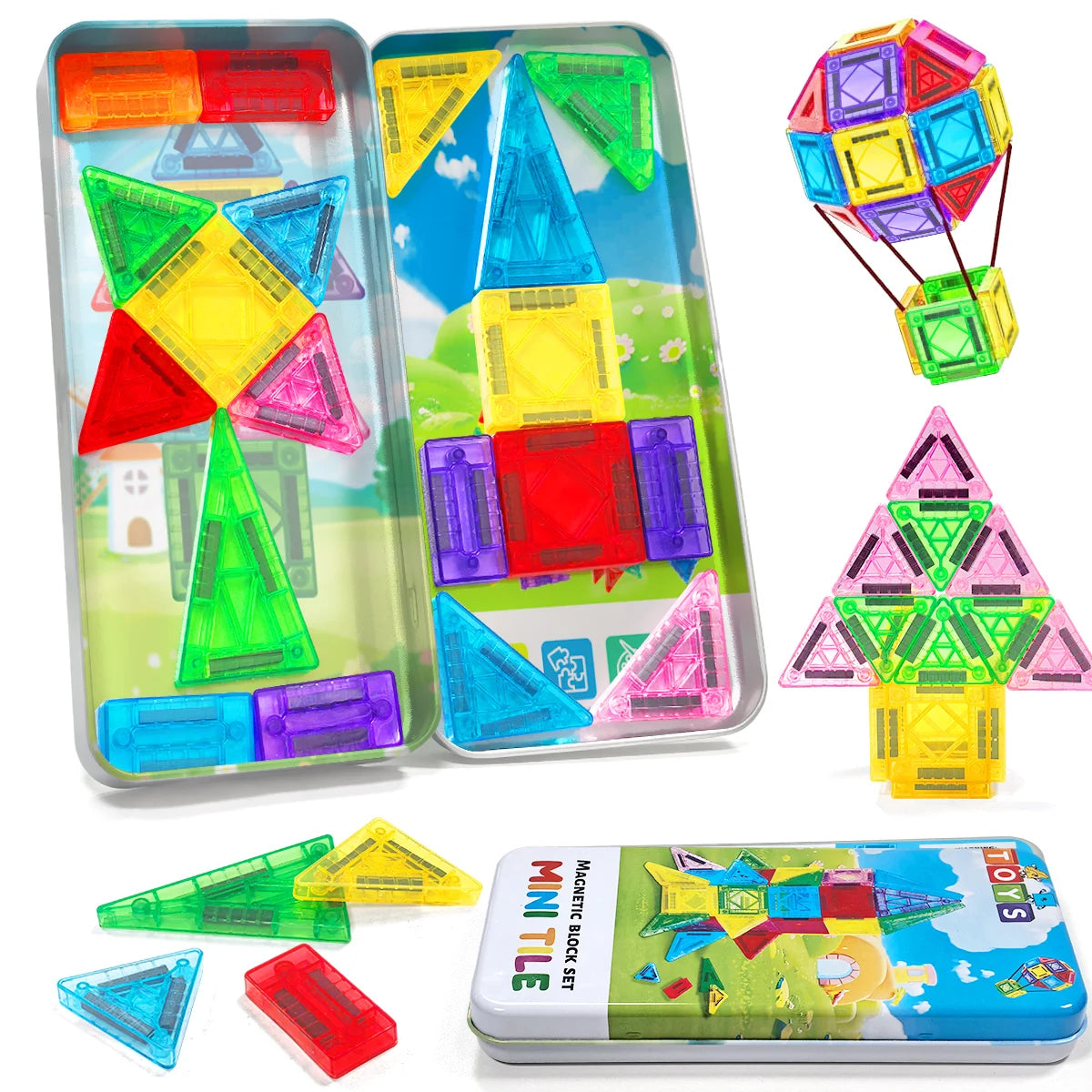DIY Magnetic Blocks Construction Set Mini 3D Magnetic Blocks Montessori Educational Toys For Kids Gifts 28/36/43PCS.