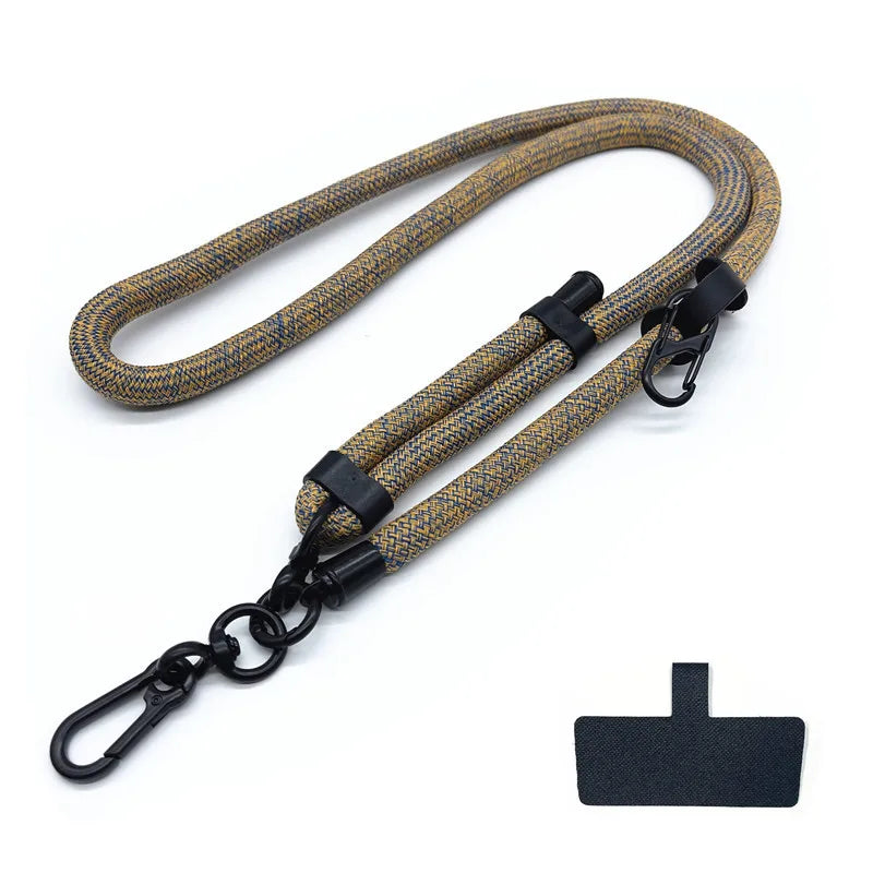 Phone Lanyard Adjustable 1 Cm Diameter Outdoor Universal Case Crossbody Shoulder Card Neck Cord Clip Hang Anti-lost Wrist Strap.
