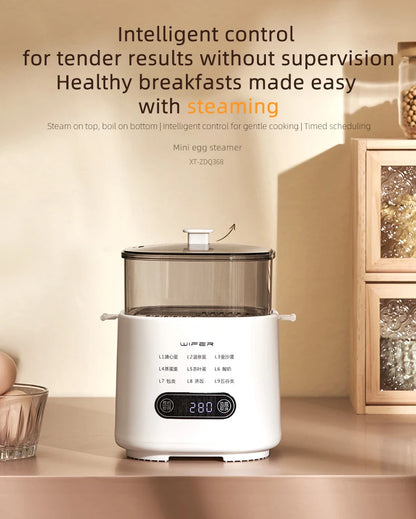 300W Electric Egg Boiler Breakfast Machine Multicooker Steamer Automatic Egg Cookers Home Egg Custard Steaming Cooker with Timer.