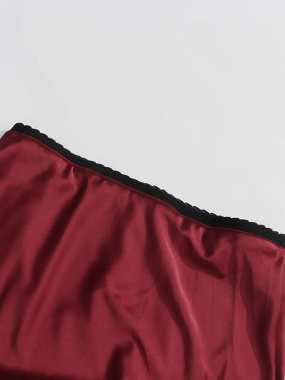 TWOTWINSTYLE Colorblock Slimming Fashion Midi Skirts for Women Patchwork Lace Temperament Skirt Female Elegant Clothing Style.