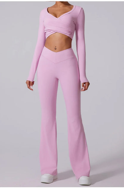 Cloud Hide Blue Sports Leggings Plus Size Long Yoga Pants Women Gym Fitness Running Flared Trousers High Waist Workout Tights