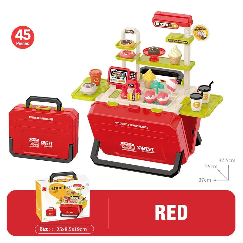 Kitchen Food Role Play Pretend Play Children Toy Ice Cream Candy Sweet Dessert Accessories Toys for Kid Christmas Birthday Gifts