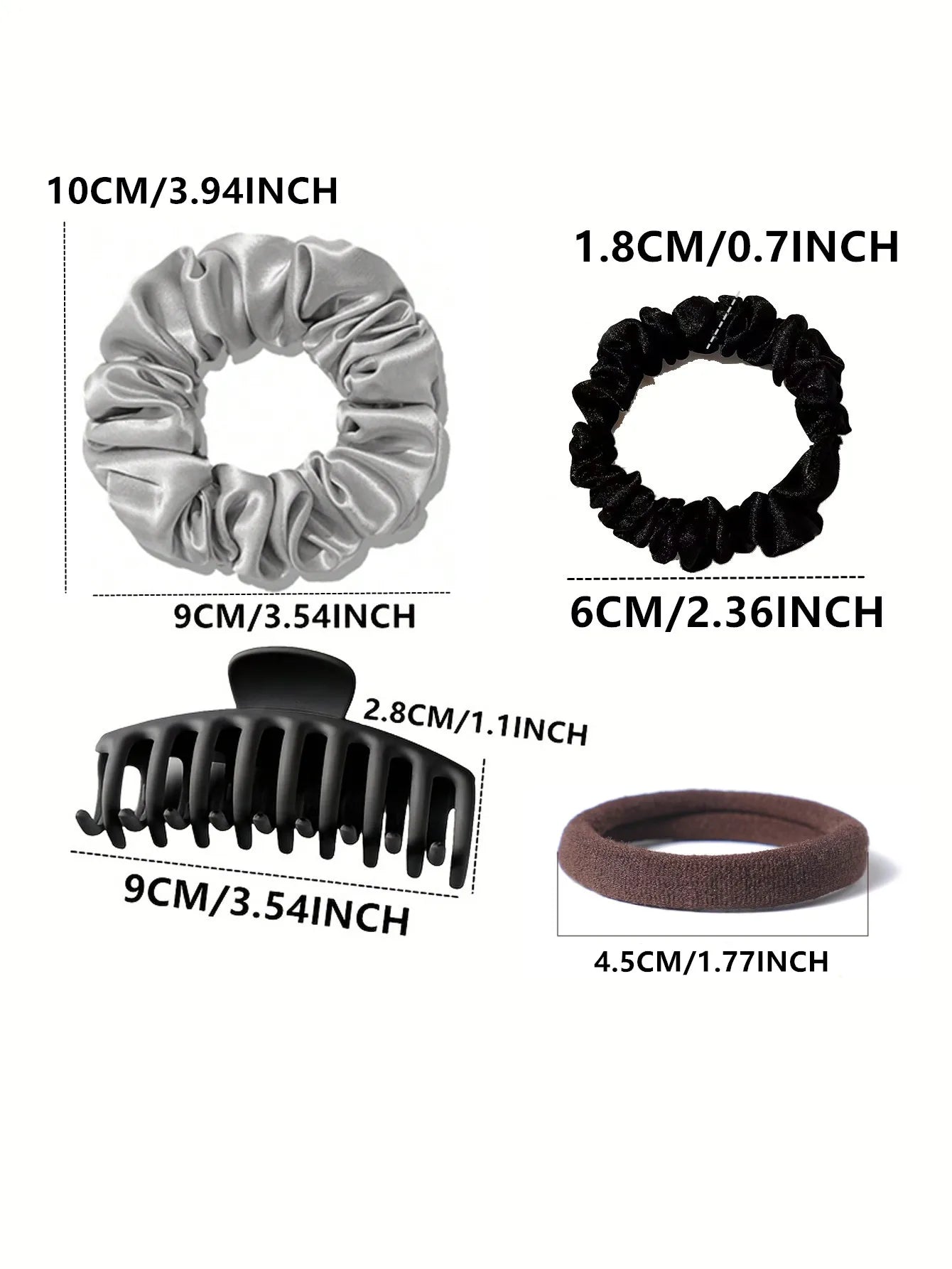 Brown Hair Accessories for Woman Set Ponytail Holders Variety Hair Clips Hair Scrunchies HairBands Scrunchy HairTies.