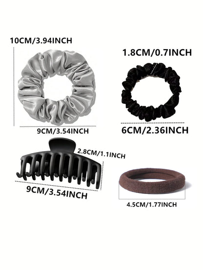 Brown Hair Accessories for Woman Set Ponytail Holders Variety Hair Clips Hair Scrunchies HairBands Scrunchy HairTies.