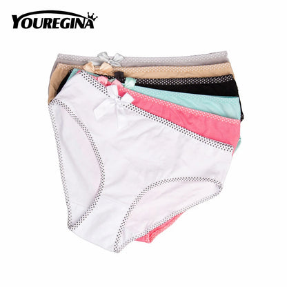 Women Panties Cotton Plus Size High Waist Print Panties Women's Floral Lingerie Briefs Ladies Under Wear 6 pcs/set.