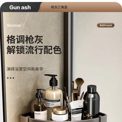 Dreieckiges Wandregal für Badezimmer oder Toilettenbereich. Rechteckiger zusätzlicher Balkon-Aufbewahrungsraum für kleine Badezimmer