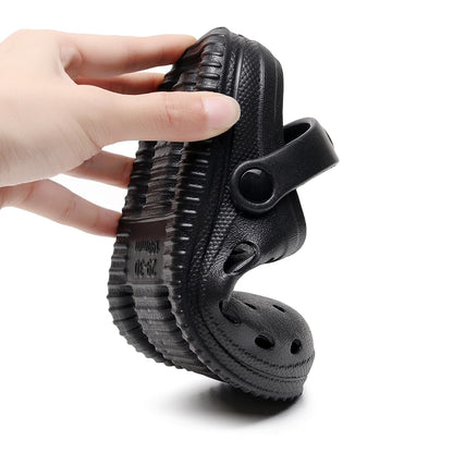 Kids Sandals Hole Children's Shoes Slippers Soft Anti-Skid Simple DIY Design Hole Baby Shoes Sandy Beach For Boys Girls.