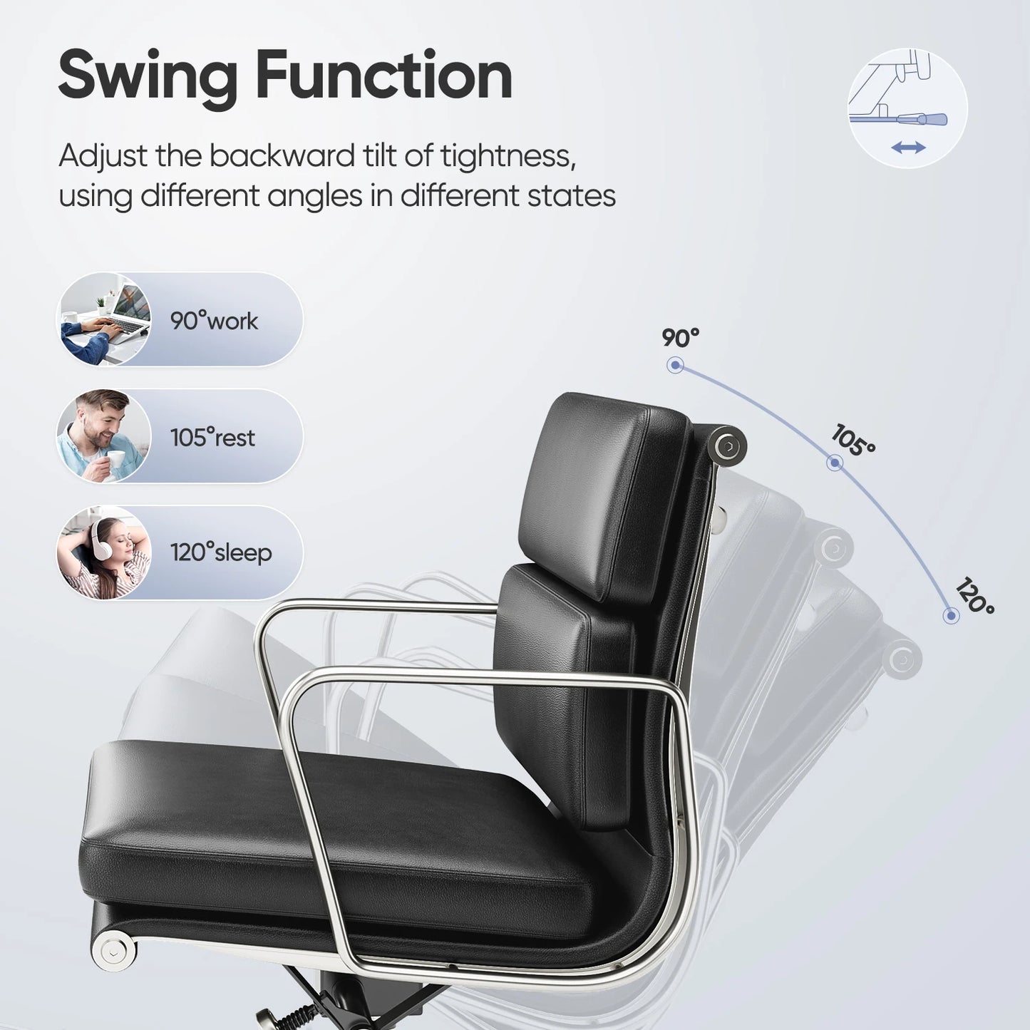 Büro Gasts tuhl gepolsterte Leder bequeme Empfangs stühle mit Rädern verstellbare drehbare rollende Büros tühle