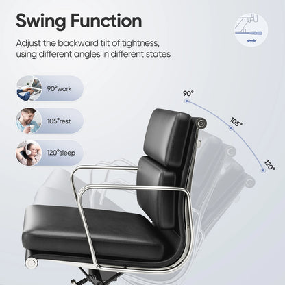 Büro Gasts tuhl gepolsterte Leder bequeme Empfangs stühle mit Rädern verstellbare drehbare rollende Büros tühle