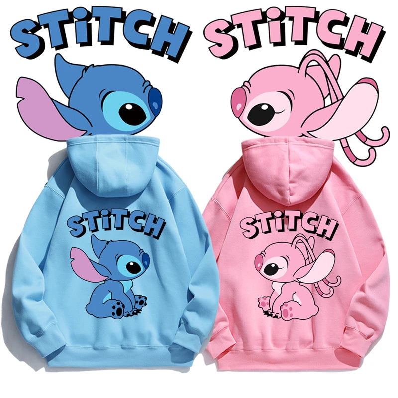 Stitch Hoodie Autumn/Winter Hoodie European and American Cartoon Anime Hoodie Loose Clothes Couple's Hoodie Coat.