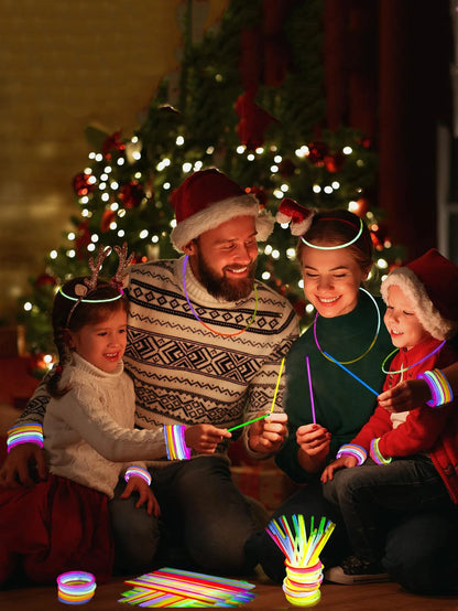 Leuchtende bunte Leuchtstäbe, fluoreszierend, leuchtend im Dunkeln, DIY-Armband, Halskette, Leuchtstab, Geburtstag, Hochzeit, Partyzubehör.