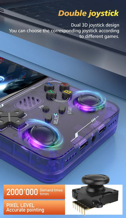 100% ArKOS R36XX Retro Handheld Game Console Linux System 3.5 Inch IPS Screen 64/128GB/256GB Game Player R36S updated version.