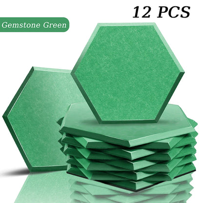 TOUO Sound Absorbing Panel 12 Pcs Studio Acoustic Panel High Density Insulation Acoustic Treatment Drum Room Wall Soundproofing