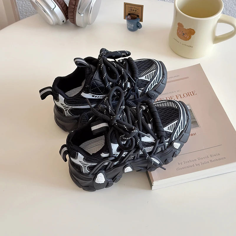 Kids Sneakers for Girls 2025 New Toddlers Causal Shoes Spring Autumn Chunky Versatile Children School Basketball Shoes Non-slip.