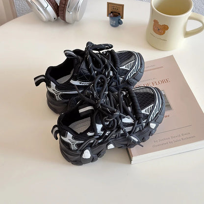 Kids Sneakers for Girls 2025 New Toddlers Causal Shoes Spring Autumn Chunky Versatile Children School Basketball Shoes Non-slip.