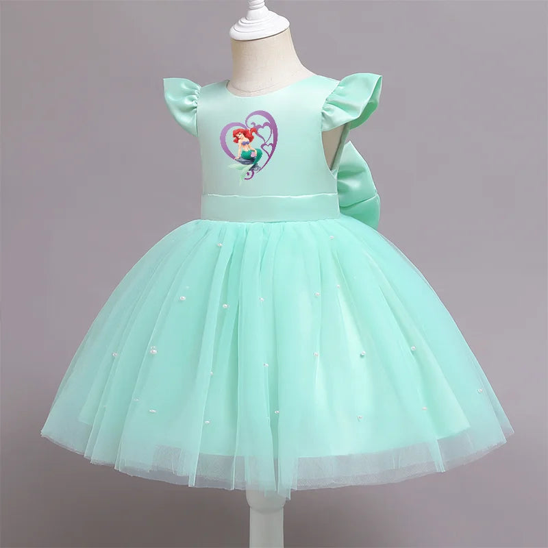 Die kleine Meerjungfrau elegante Prinzessin Spitze Kleid Kinder kleider für Mädchen Vintage Kinder Geburtstags feier Kleider Weihnachts kleidung.