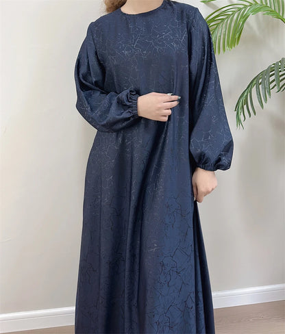 Ramadan Eid Satin Dubai Long Modest Dress Abaya Damen Islam Muslim Kaftan African Dresses For Women Kebaya Robe Femme Musulmane.