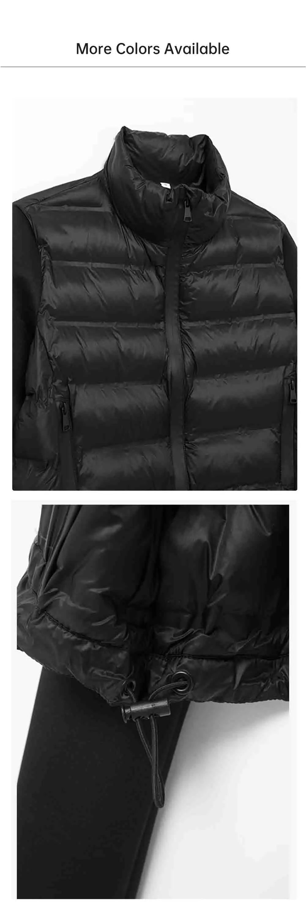 UNIZERA 2024 Herbst Neues Produkt Lässige Damenmode Schwarz Stehkragen Spleißen Kurze Jacke Baumwolljacke.