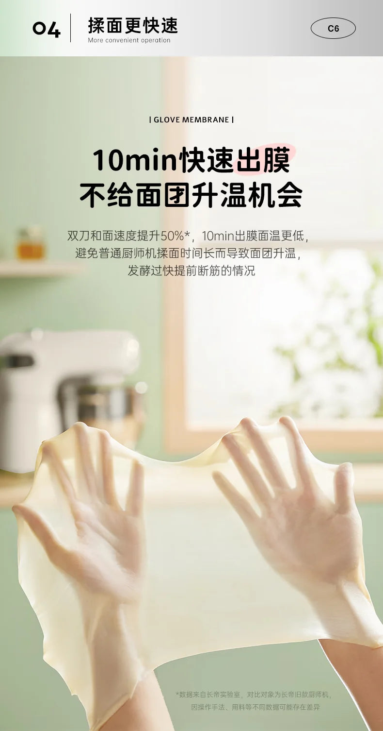 Premium Food Mixer with Dual Blades, Automatic Kneading Large Touchscreen and DC Motor for Quiet Operation 220V.