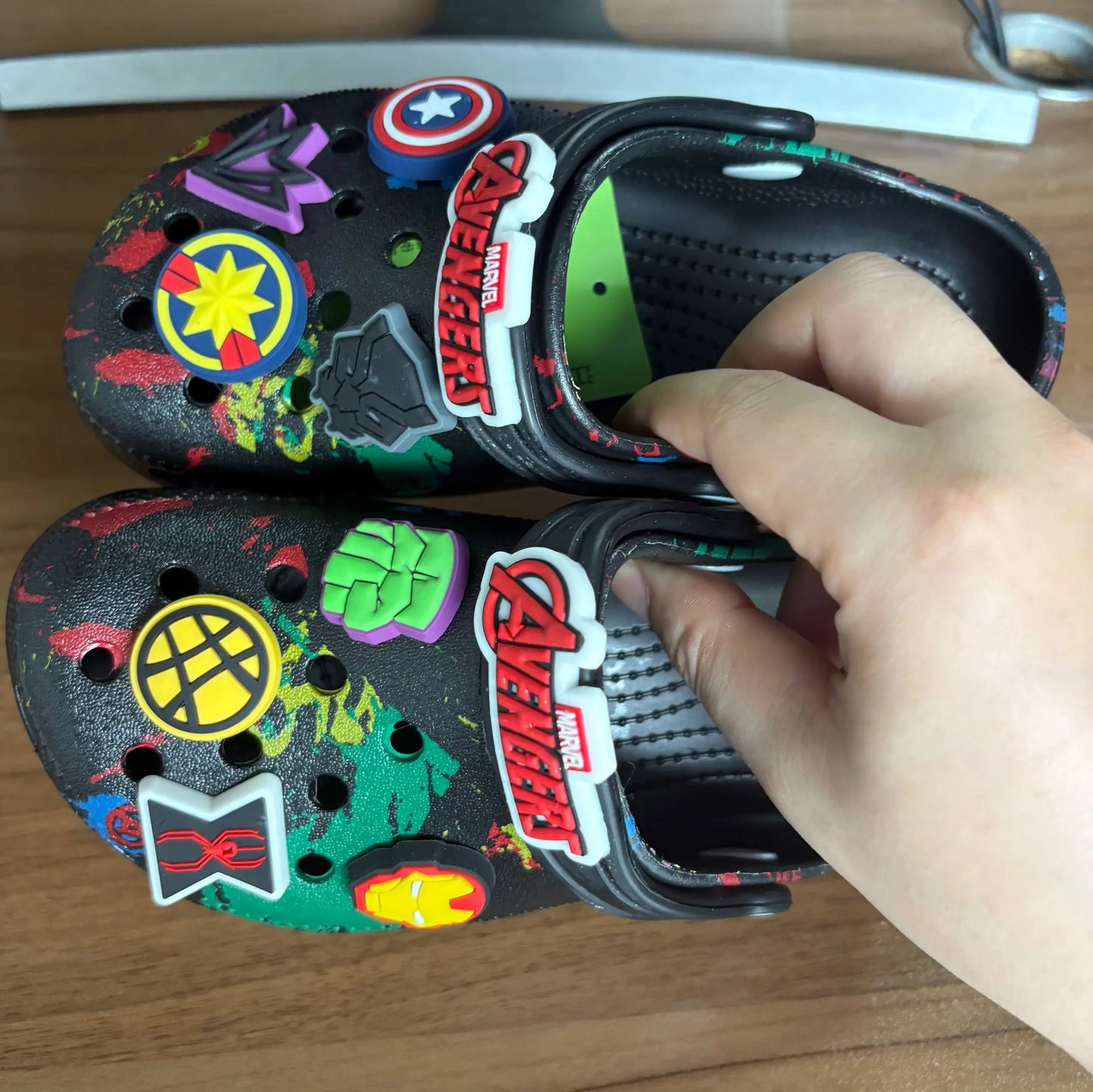 Children Slippers The Avengers Anime Disney Marvel Kawaii Hole Sandals Eva Beach Breathable Shoes Outdoor Non Slip Comfort Gifts