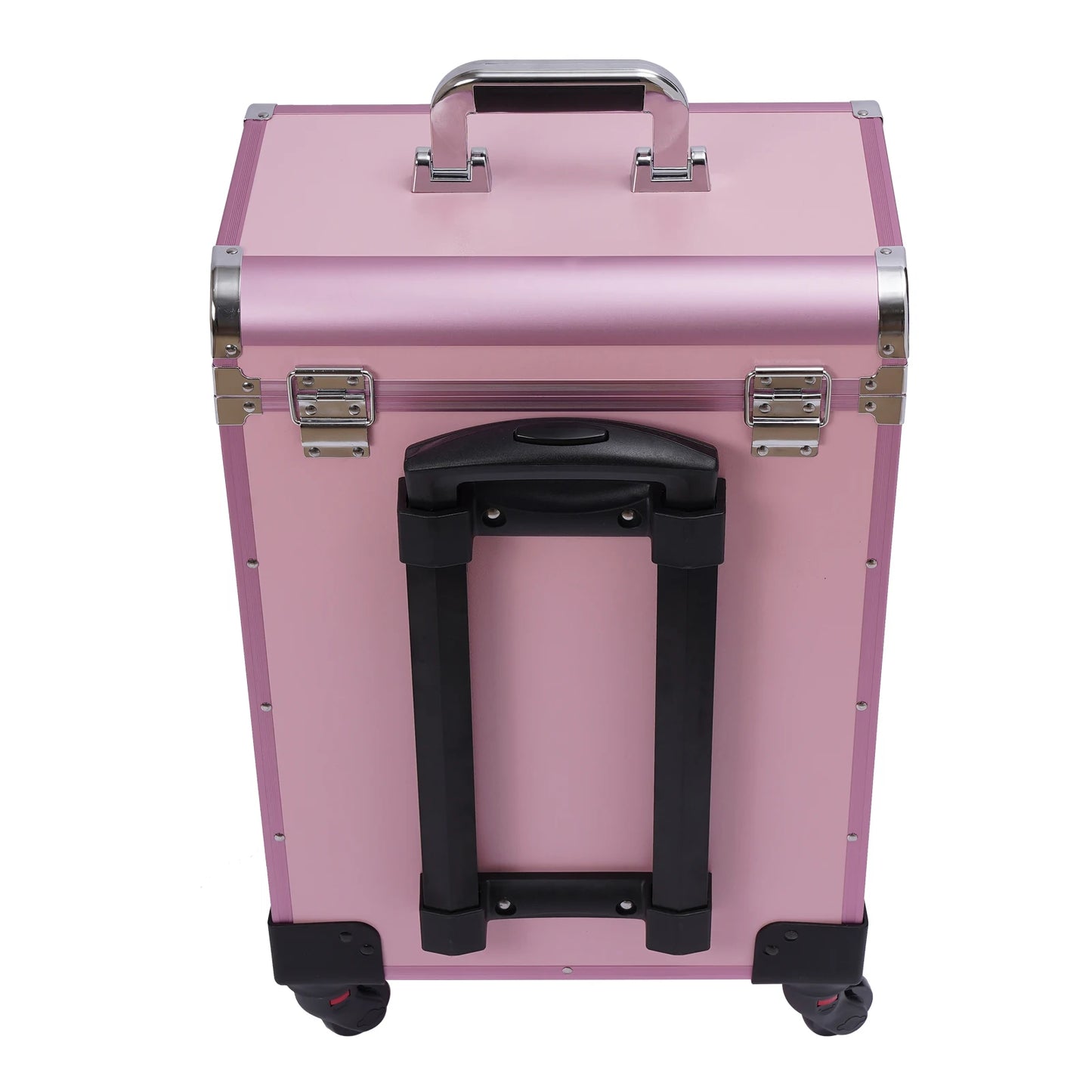 3 in 1 Rolling Makeup Case with Drawer, Large Makeup Case Organizers, Profesional Cosmetic Case for Salon Barber, Light Pink