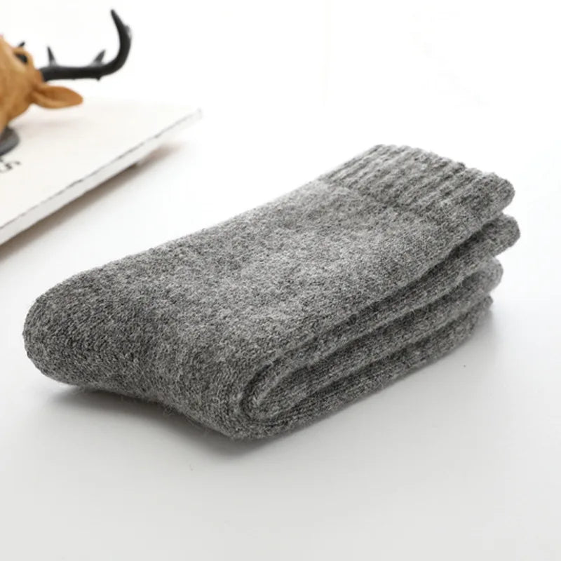 Super Thicker Solid Socks Merino Wool Rabbit Socks Snow calceta hombre skarpety meskie Warm Funny Happy Winter Male Men Socks