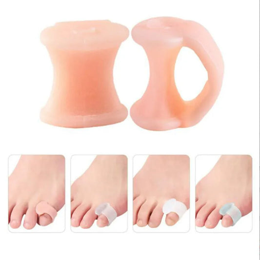 2pcs=1pair Separator Finger Feet Care Protector Silicone Toe Orthopedic Products Bunion Corrector Hallux Valgus For Pedicure.