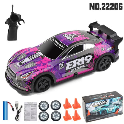 2025 Newest WLtoys  22206 1/22 With Led Lights 2.4G 4WD 15Km/H Metal Chassis Electric High Speed Off-Road Drift RC Cars.