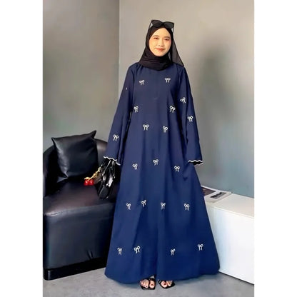 Luxus Dubai Schmetterling Stickerei Abaya Muslimische Frauen Modest Kleid Islamischen Femme Urlaub Outfit 2025, Mode Türkei Kaftan Robe.